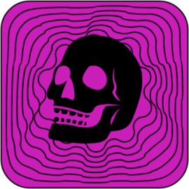skull on pink abstract background